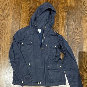 J. Crew Factory Navy Hooded Field Jacket